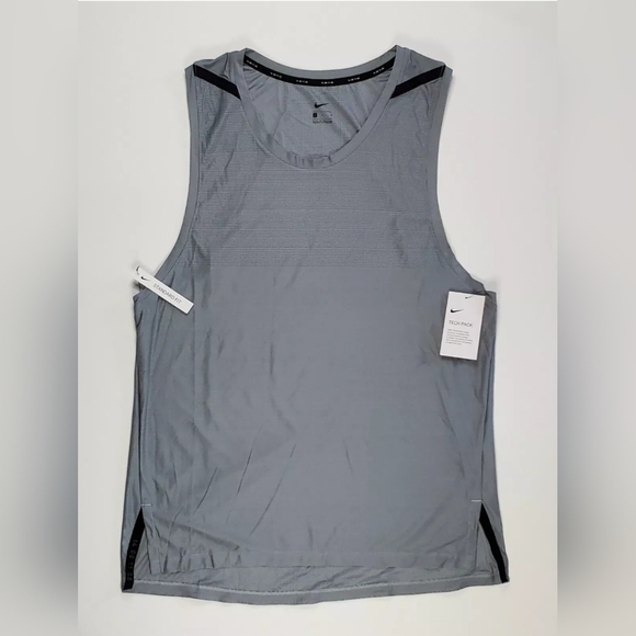 Nike Tech Pack Mens Size L Running Jogging Tank Top Grey Platinum AR0198-043 - Picture 2 of 12